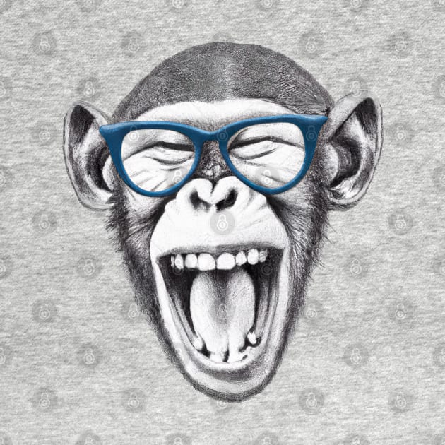 Monkey wearing glasses, monkey lovers funny by Rising_Air